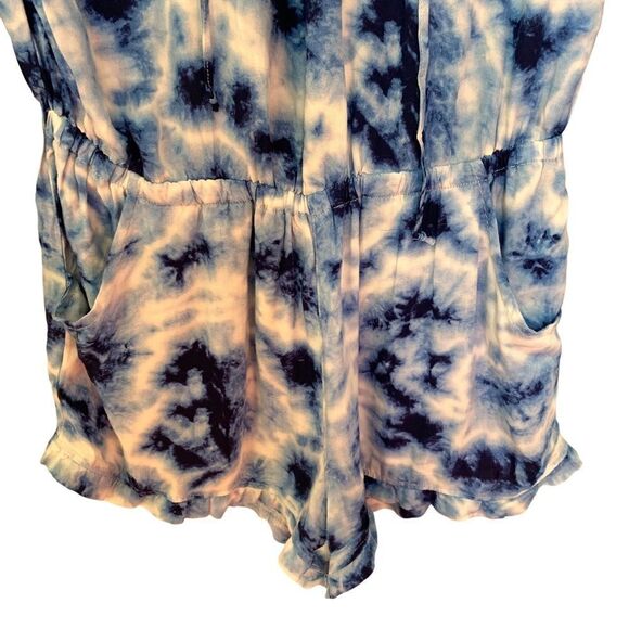 pj Salvage Womens Blue Batik Tye Dye Romper - Picture 4 of 12